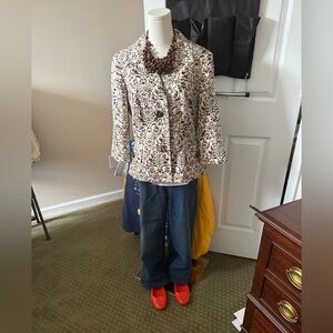 Etcetera Leopard Print Jacket 3/4 sleeve NWOT